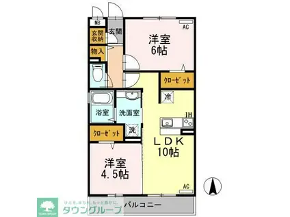 ラ・ルーチェ(2LDK/3階)の間取り写真