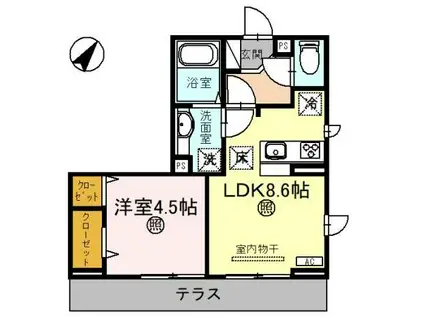フレグラント オリーブ(1LDK/3階)の間取り写真
