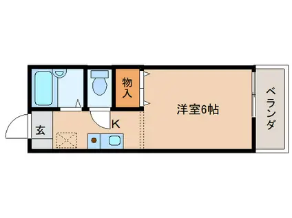フルール22(1K/2階)の間取り写真