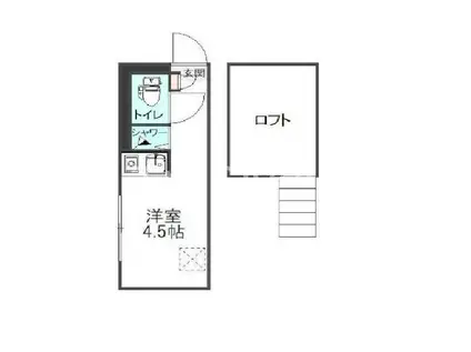 トレカーサ下赤塚(ワンルーム/1階)の間取り写真