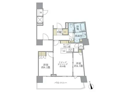 ブリリアタワー池袋(2SLDK/20階)の間取り写真