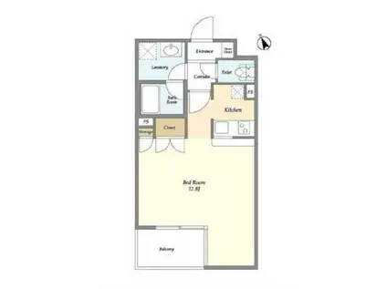 ヒルトップ北沢(ワンルーム/4階)の間取り写真