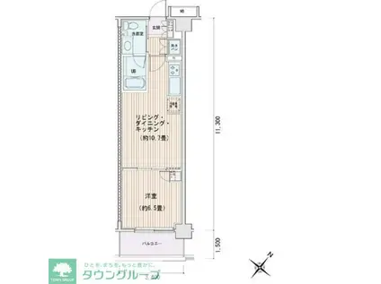 エスティメゾン豊洲レジデンス E棟(1LDK/2階)の間取り写真