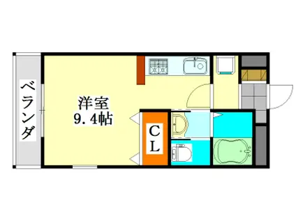 レキシントン津田沼(ワンルーム/2階)の間取り写真