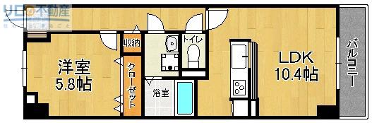 エクセラン(1LDK/3階)の間取り写真
