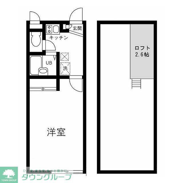 メインシティガーデン壱番館(1K/2階)の間取り写真