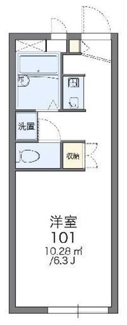 レオパレスオータム(1K/1階)の間取り写真
