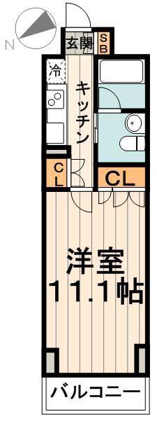 プラティーク清澄白河(1K/6階)の間取り写真