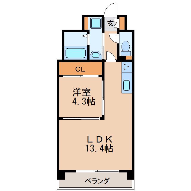 PRIMAL千種LUNO(1LDK/8階)の間取り写真