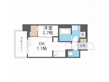 アーバネックス新町II(1LDK/6階)の間取り写真