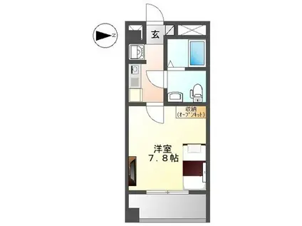 リバパレス鶴舞(1K/4階)の間取り写真