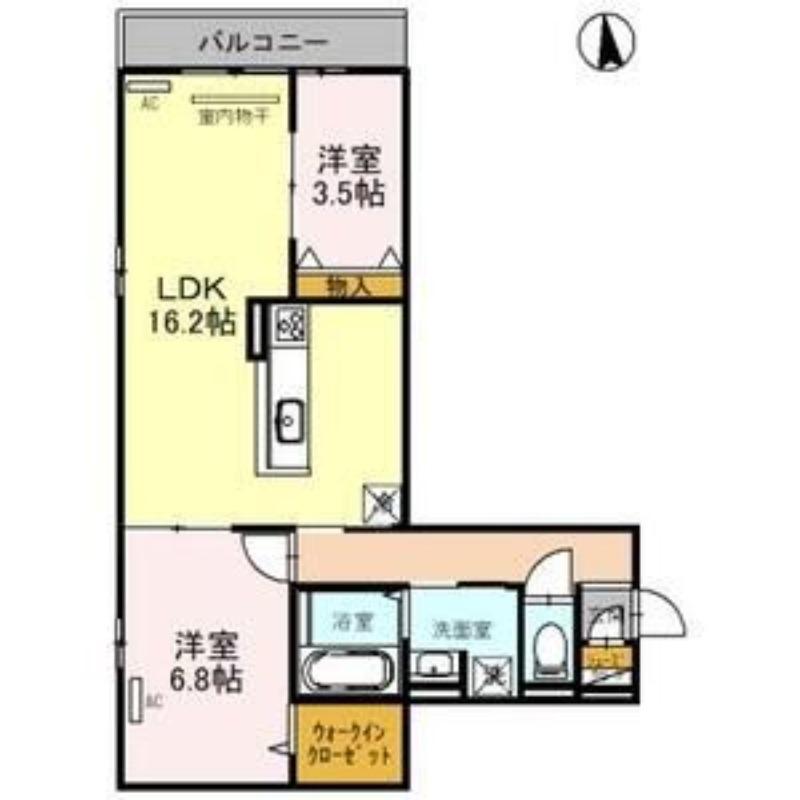 CLASHIST墨江(2LDK/3階)の間取り写真