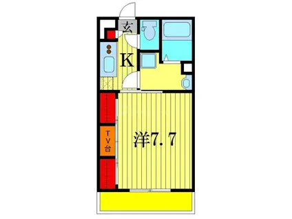 リブリ・AURA MARE(1K/2階)の間取り写真