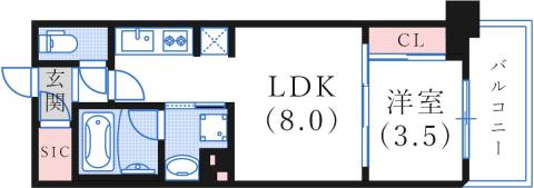 リビオシティ神戸名谷(1LDK/5階)の間取り写真