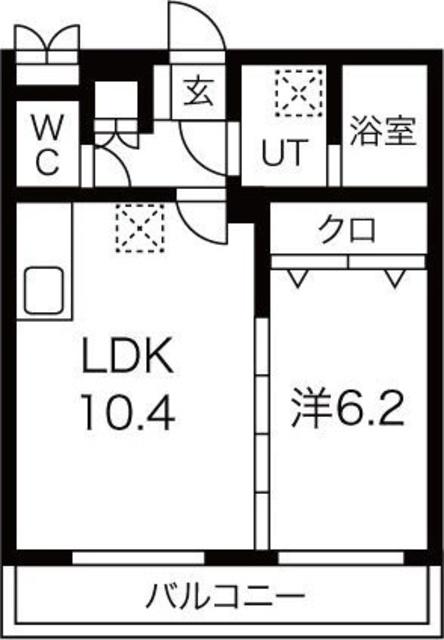 ラポール今沢(1LDK/1階)の間取り写真