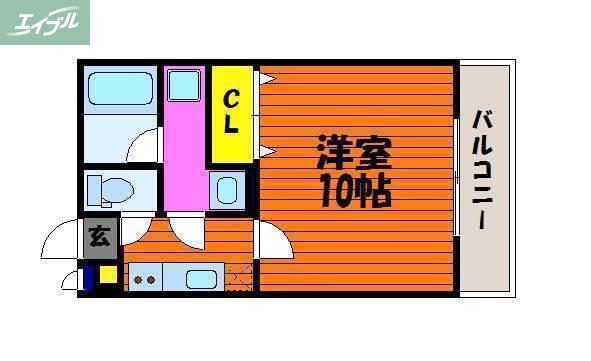 ピュアブリス中仙道(1K/3階)の間取り写真