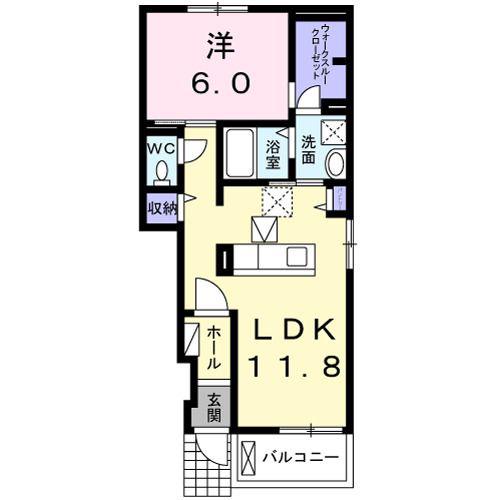 ルミナール(1LDK/1階)の間取り写真