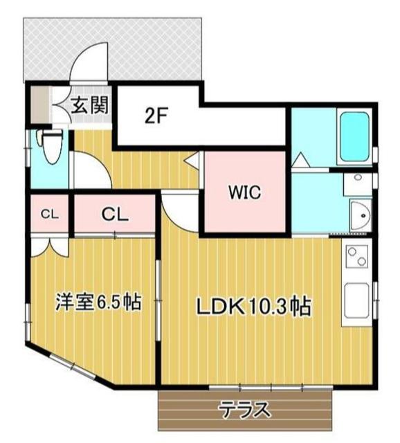 ユーロサザン(1LDK/1階)の間取り写真