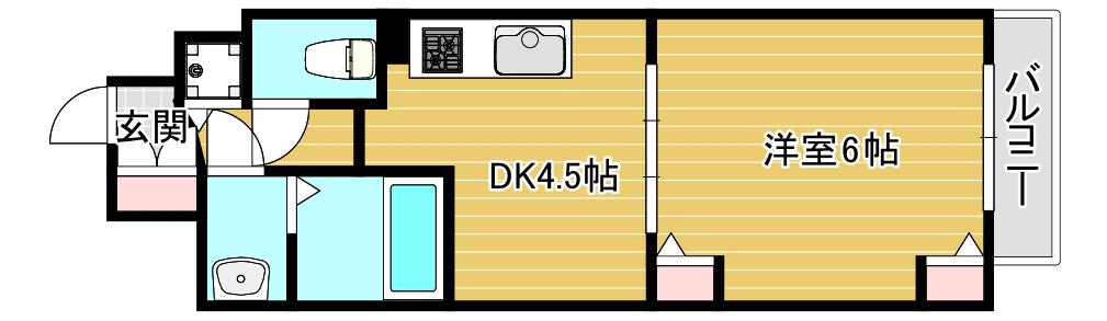 グランカリテ日本橋II(1DK/8階)の間取り写真