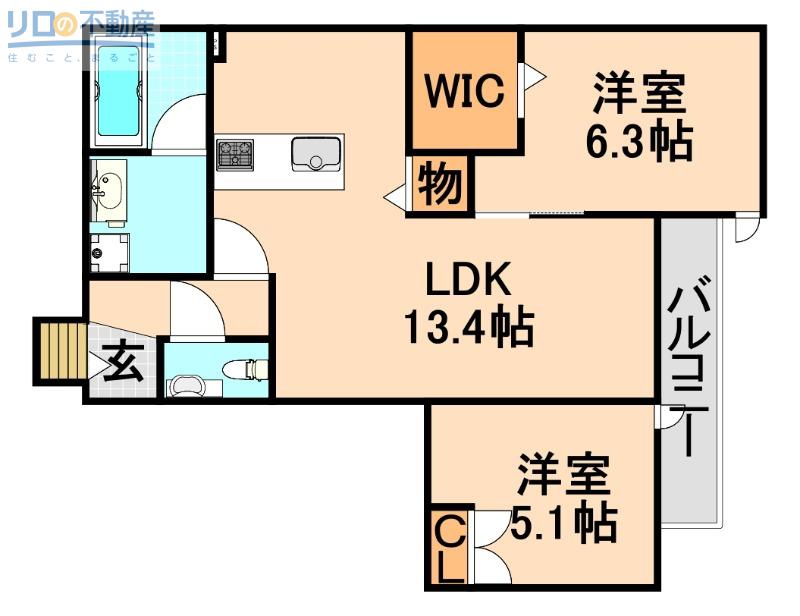 グランメゾン梅ノ木(2LDK/2階)の間取り写真