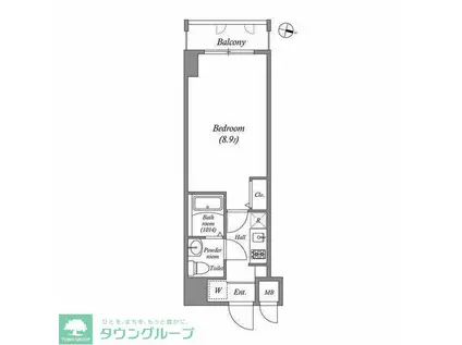 CORVAL亀有(1K/4階)の間取り写真