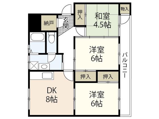 川野ビル(3DK/3階)の間取り写真