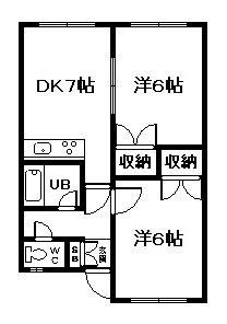 大雪スカイコーポ(2DK/1階)の間取り写真