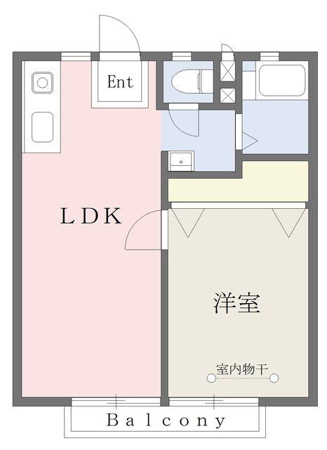 ハイツ飯島 A棟(1LDK/2階)の間取り写真