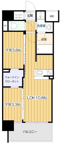 コンフォリア・リヴ東三国駅前ソルテラス(2LDK/8階)の間取り写真