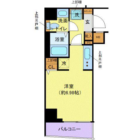 クレヴィスタ武蔵小山(ワンルーム/3階)の間取り写真