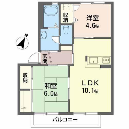 ルミエール(2LDK/1階)の間取り写真