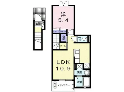 ローランド ガーデン I(1LDK/2階)の間取り写真