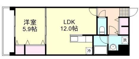 COCO白楽町(1LDK/3階)の間取り写真