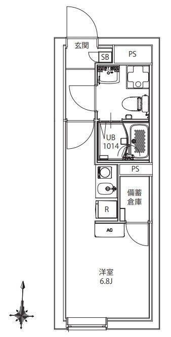 CITYWALK御殿山GRANDE(ワンルーム/B1階)の間取り写真