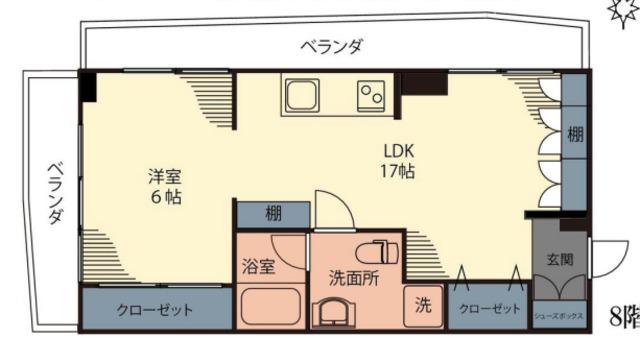 カーサ大岡山(1LDK/8階)の間取り写真