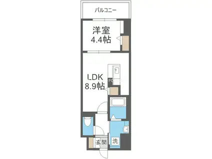 LASANTE梅田北(1LDK/8階)の間取り写真