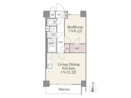フェールメゾン菊川(1LDK/5階)の間取り写真