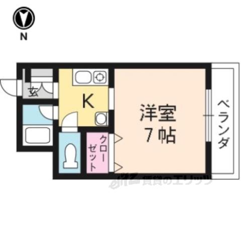 CASAあすか(1K/2階)の間取り写真