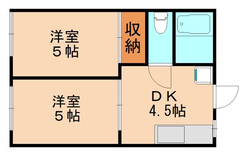 パステル館(2DK/2階)の間取り写真