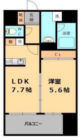 PIER PARK 住吉(1LDK/6階)の間取り写真