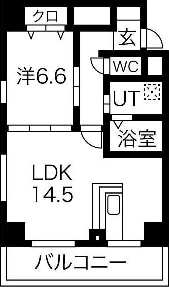 サン東山公園ウエスト(1LDK/10階)の間取り写真
