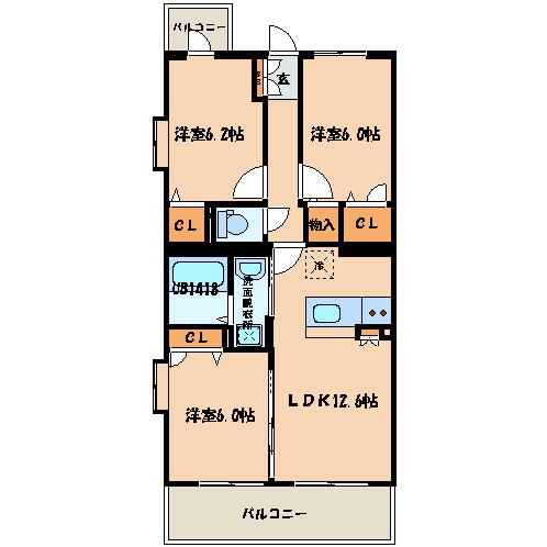 ラフィーネ昭南(3LDK/3階)の間取り写真