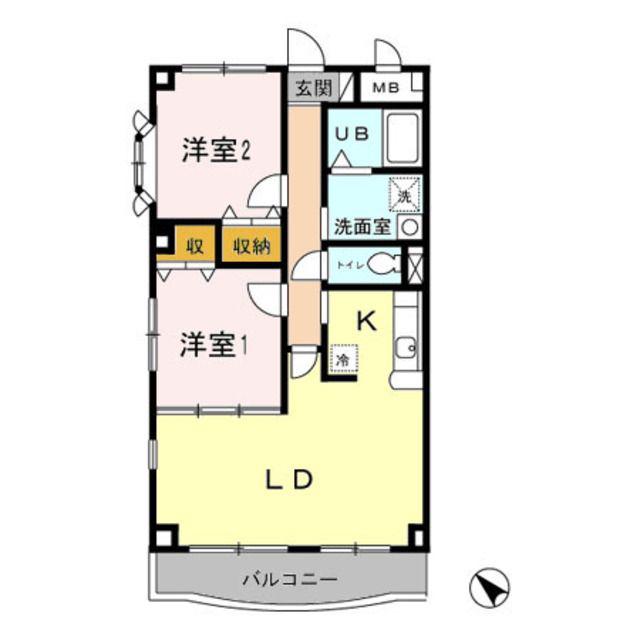 サニーコート18(2LDK/3階)の間取り写真