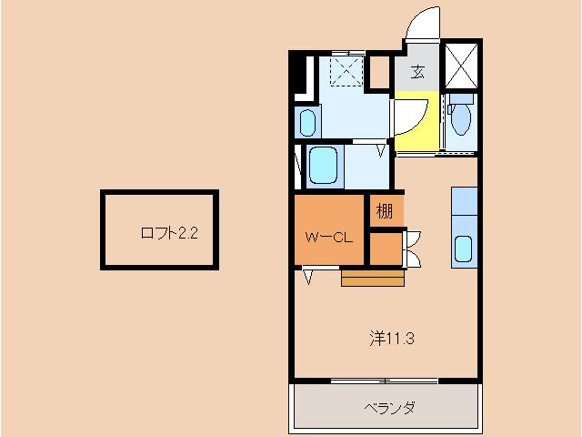 YS COURT III(ワンルーム/5階)の間取り写真
