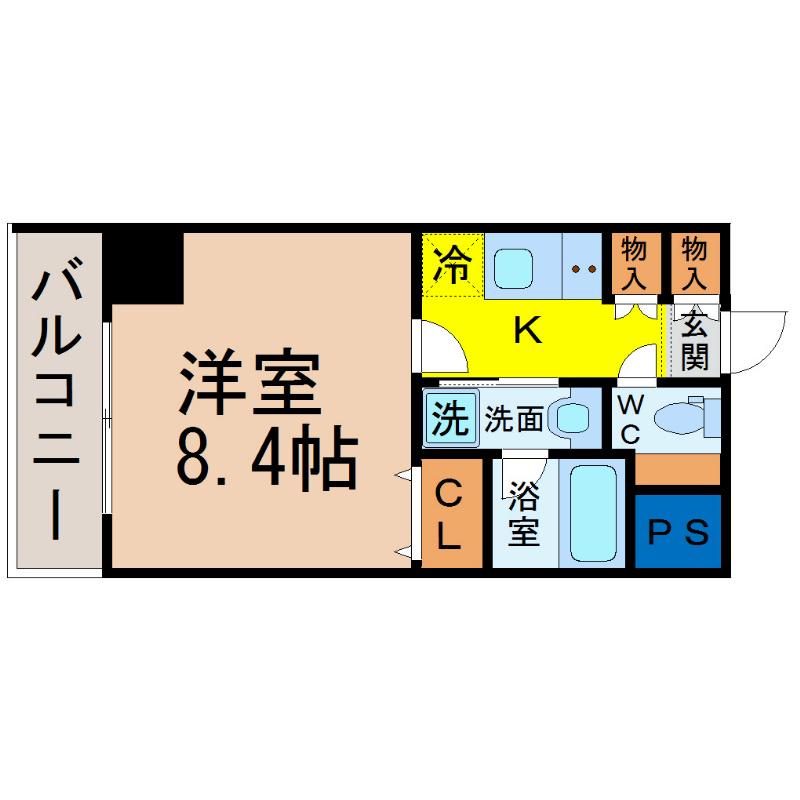 グランルージュ栄II(1K/2階)の間取り写真