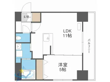 ブロス・ラ・リベルタ(1LDK/2階)の間取り写真