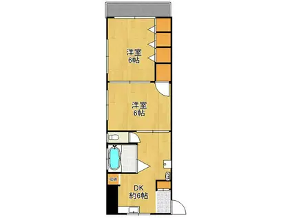 林マンション(2DK/3階)の間取り写真