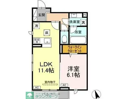 グランガーデン弘明寺(1LDK/2階)の間取り写真