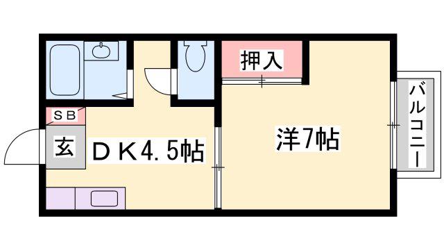 カーサT(1DK/1階)の間取り写真