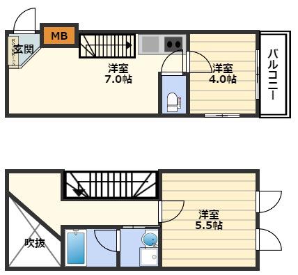 アシスト94(2LDK/5階)の間取り写真